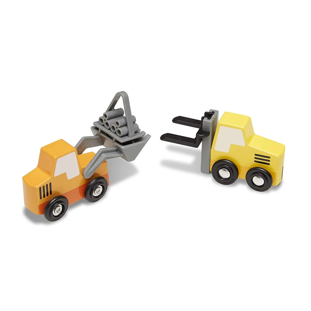 Melissa & Doug Wooden Construction Site Vehicles - Image 2