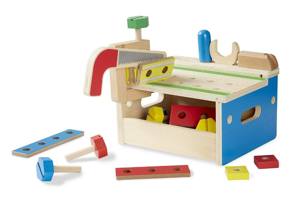 Melissa & Doug Hammer and Saw Tool Bench - Wooden Building Set - Image 3