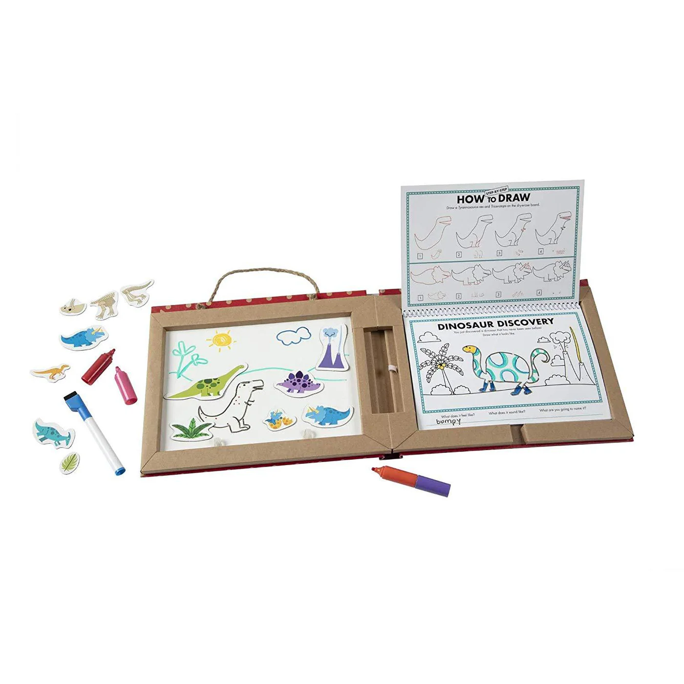 Melissa & Doug Play Draw Create Reusable Drawing and Magnet Kit Dinosaurs - Image 3