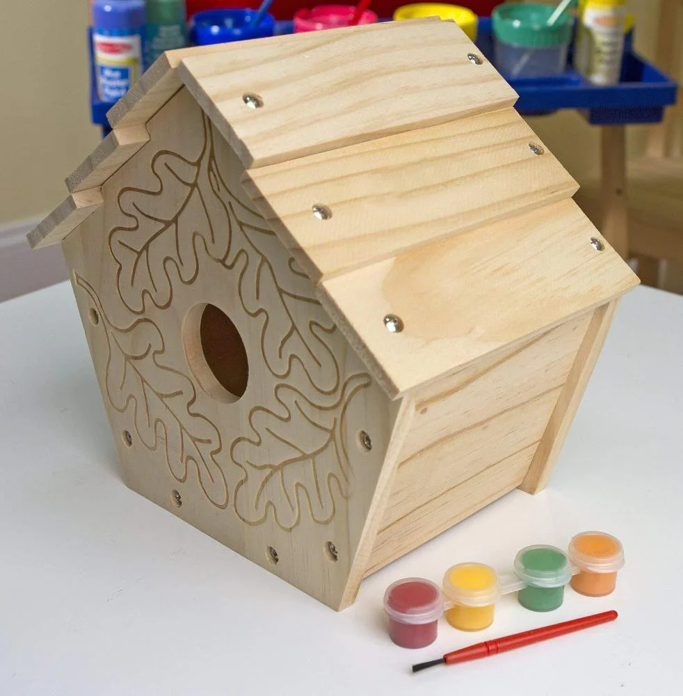 Melissa & Doug Build-Your-Own Wooden Birdhouse Craft Kit - Image 2