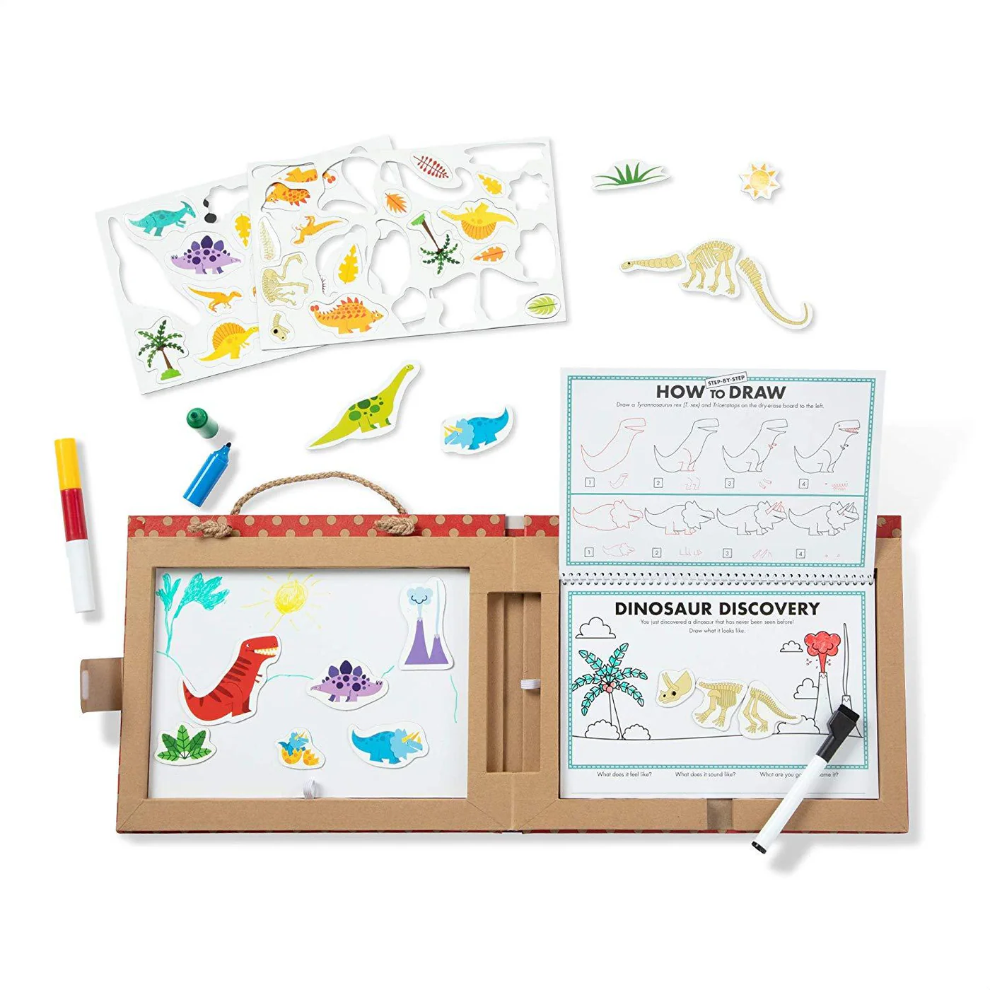 Melissa & Doug Play Draw Create Reusable Drawing and Magnet Kit Dinosaurs - Image 2