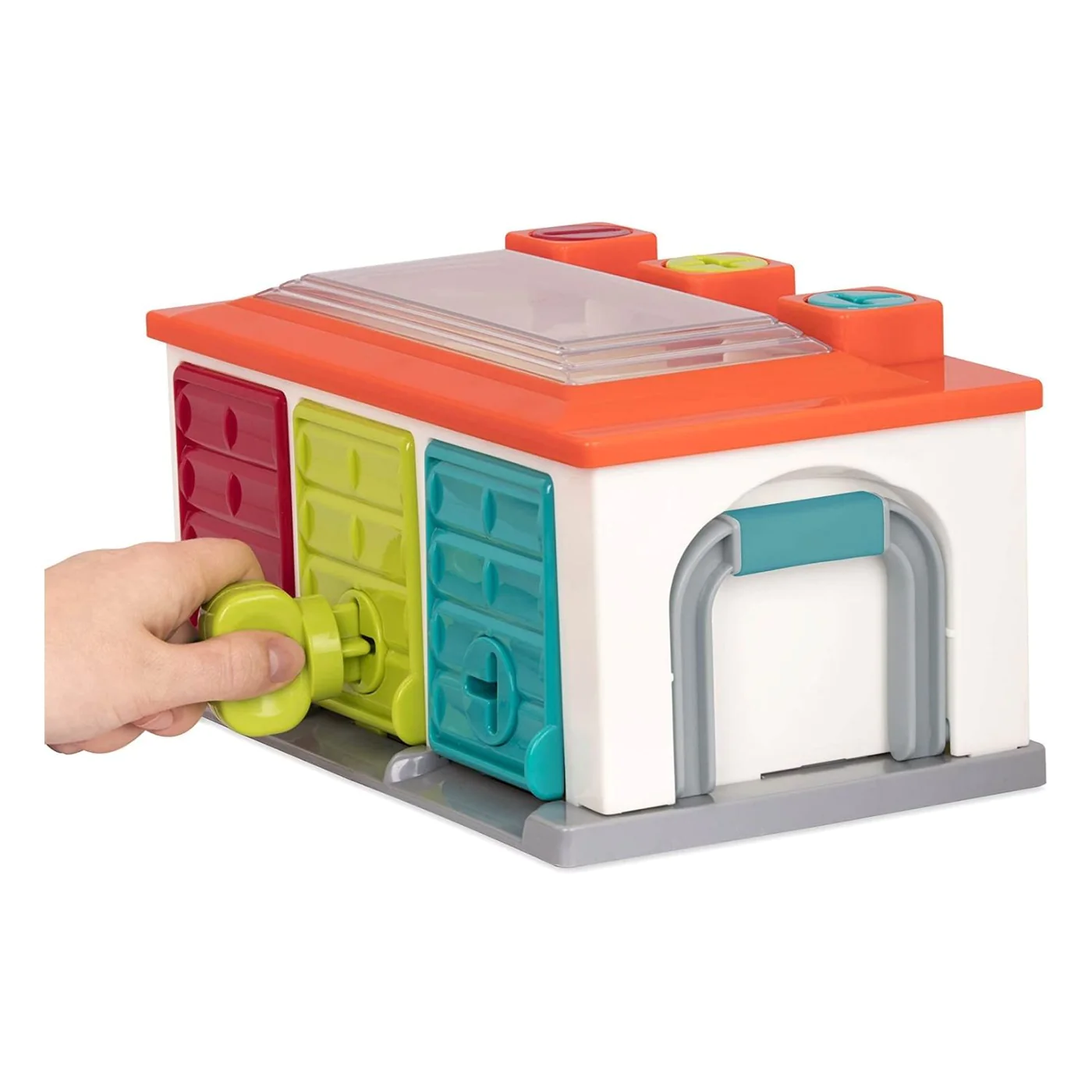 Battat 3 Car Garage – Shape Sorting Toy Garage With Keys - Image 2