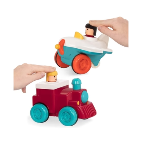Battat Pump And Go Airplane & Train Engine Set - Image 3