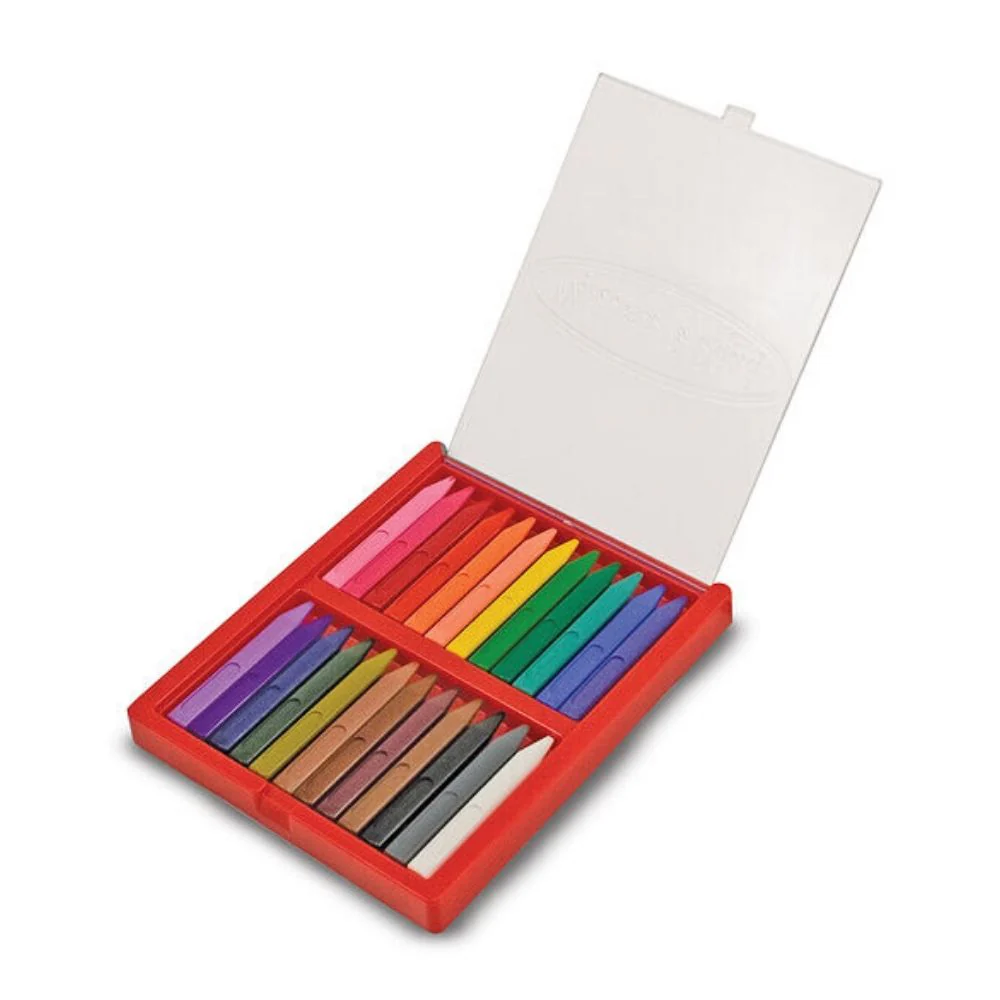 Melissa & Doug Triangular Crayons 24 Pack in Flip Top Case Non Roll - Image 2