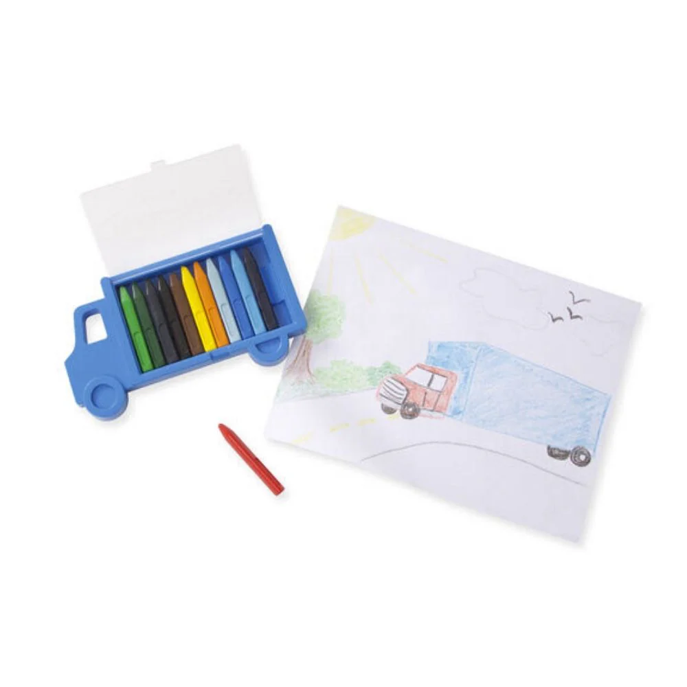 Melissa & Doug Truck Crayon Set 12 Colours - Image 2