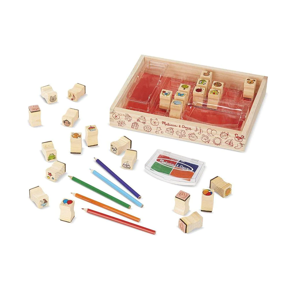 Melissa & Doug Wooden Favourite Things Stamp set - Image 2