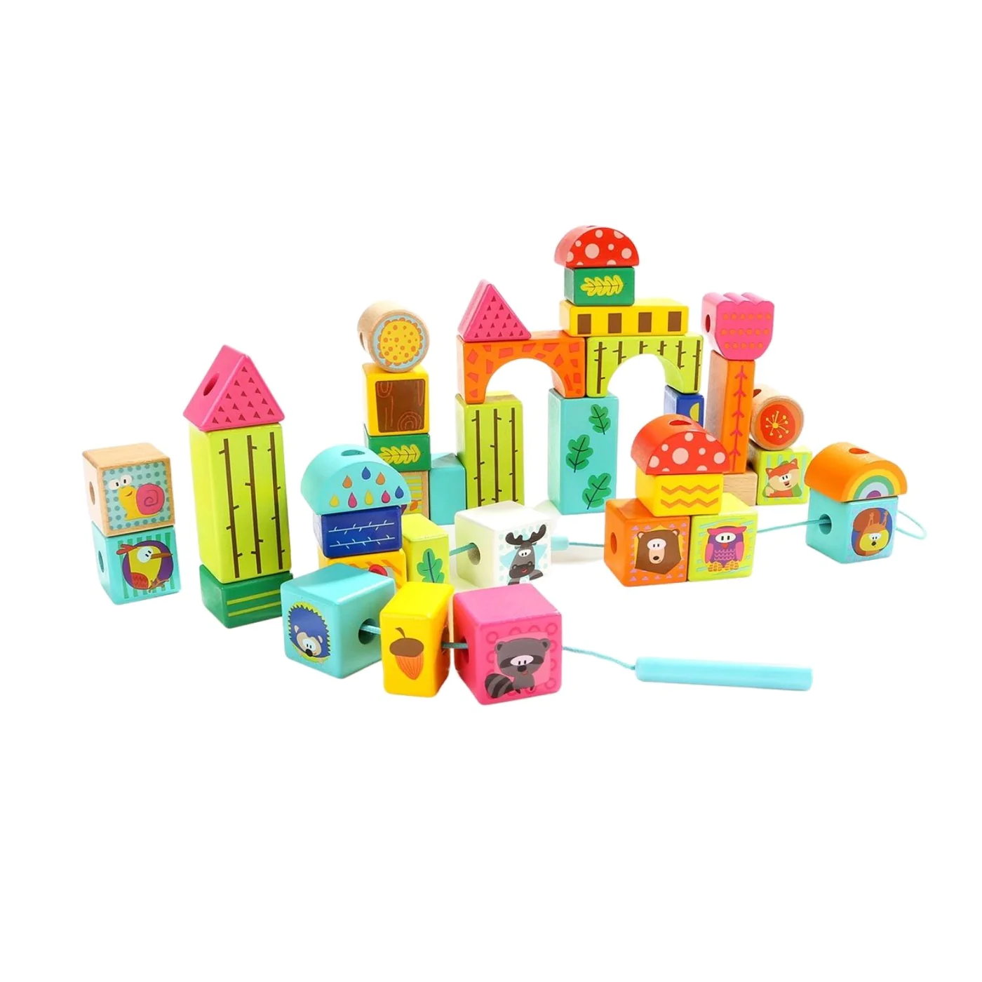 TopBright Forest Animal Building Blocks In Barrel - Image 5