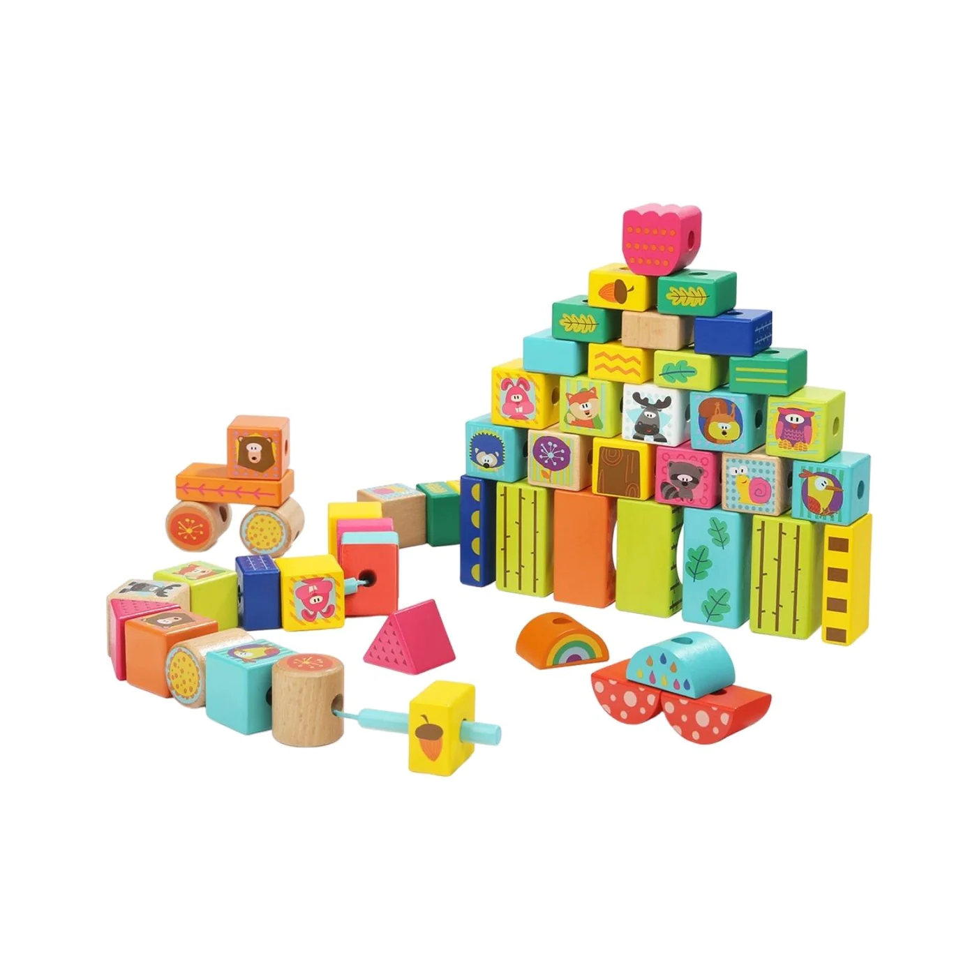 TopBright Forest Animal Building Blocks In Barrel - Image 4