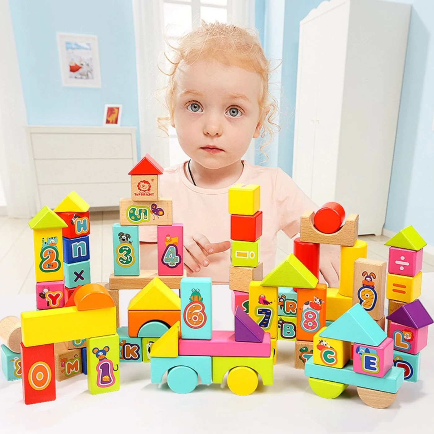 TopBright Wooden ABC 123 Blocks - Image 3